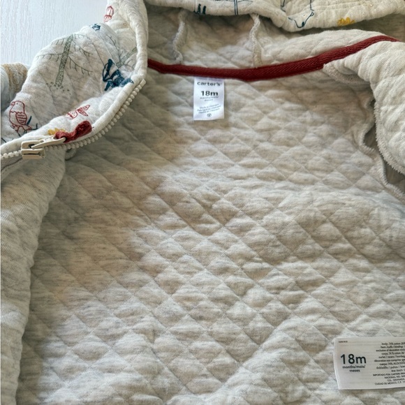 18 mo Carters quilted sweatsuit woodland theme - Picture 4 of 7